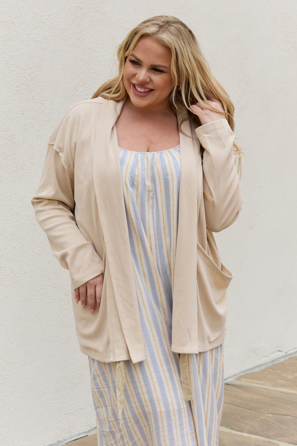 Soft Ribbed Open Front | Cardigan