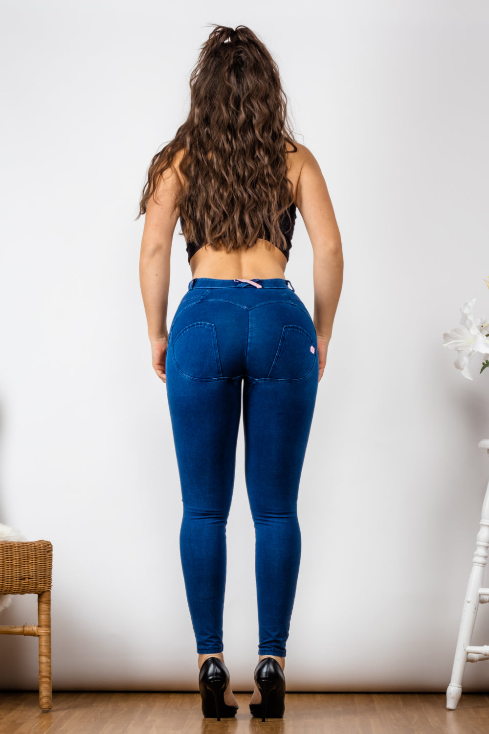 Comfy Huggers Blue Buttoned Skinny | Jeans