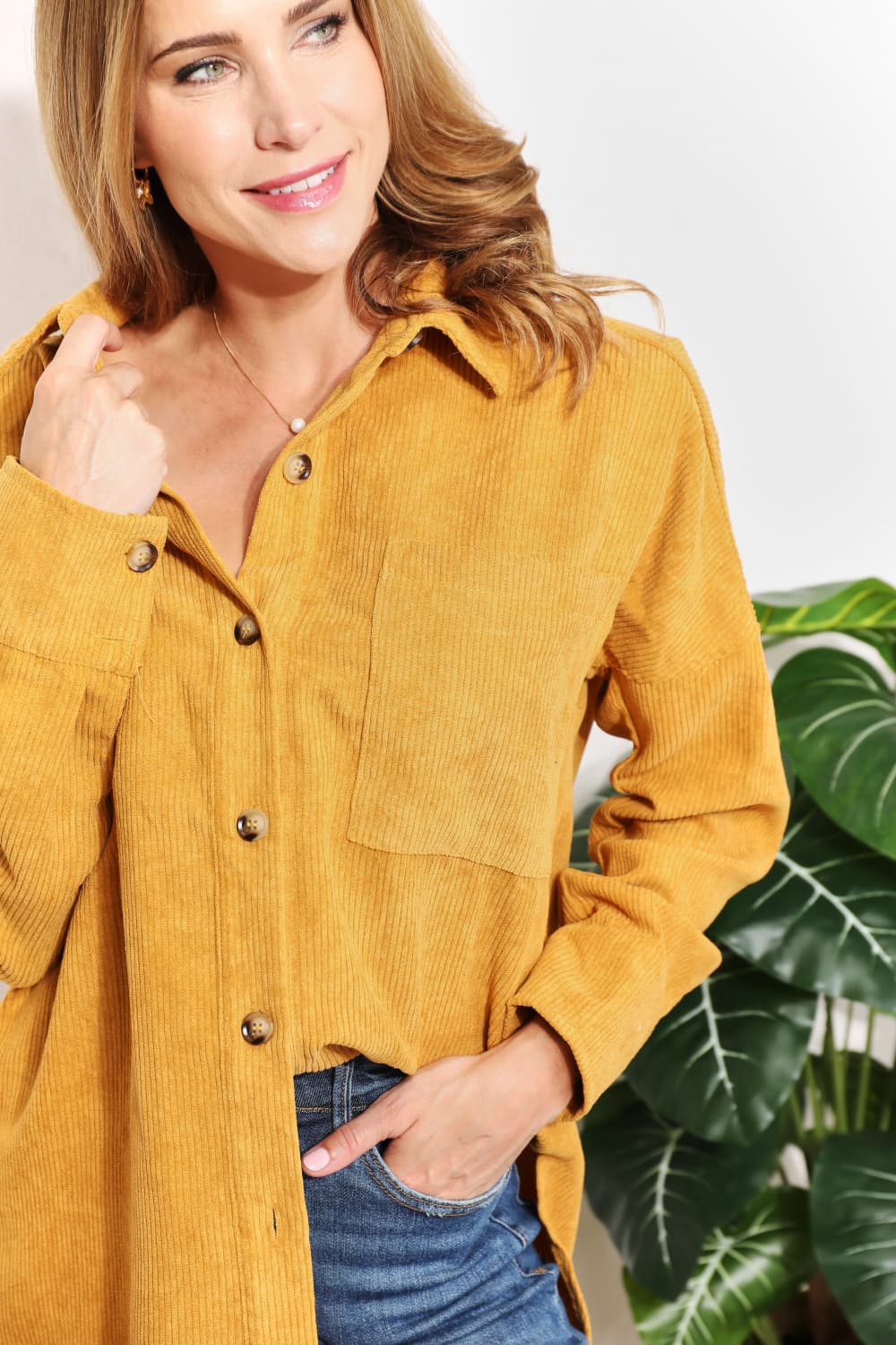 Button-Down Corduroy Tunic | Shirt