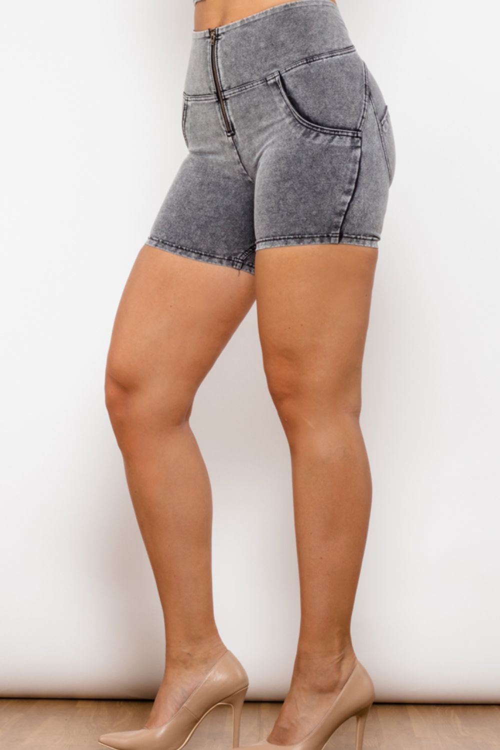 Comfy Huggers Zip Closure Denim | Shorts