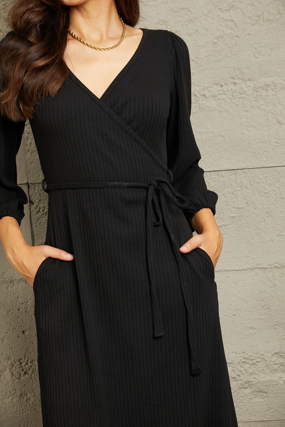 Surplice Flare Ruching | Dress
