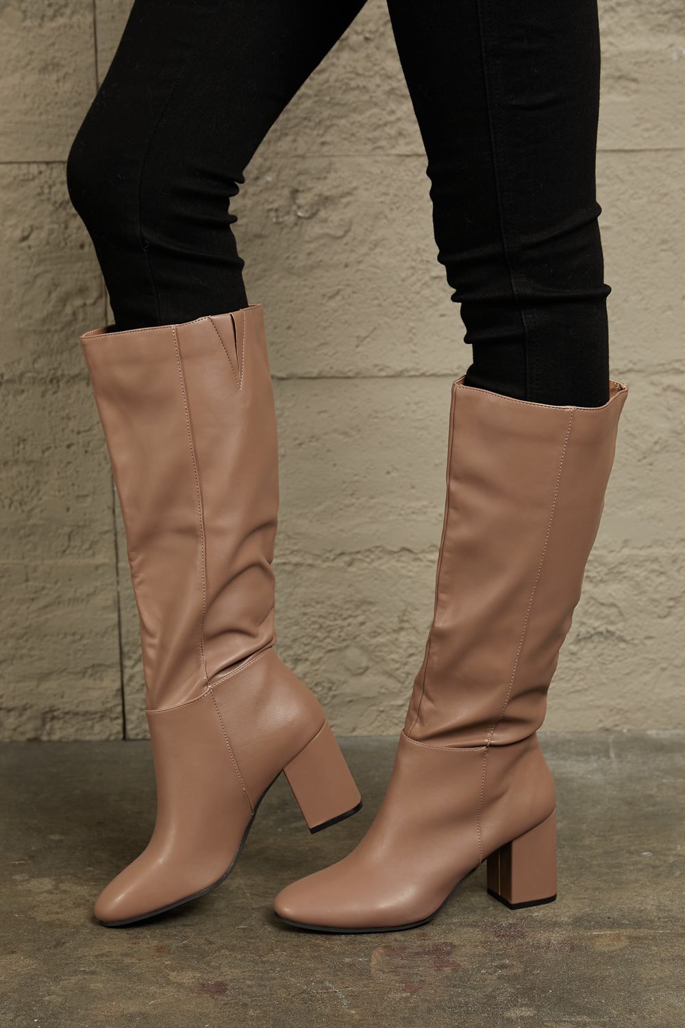 Block Heel Knee High | Boots