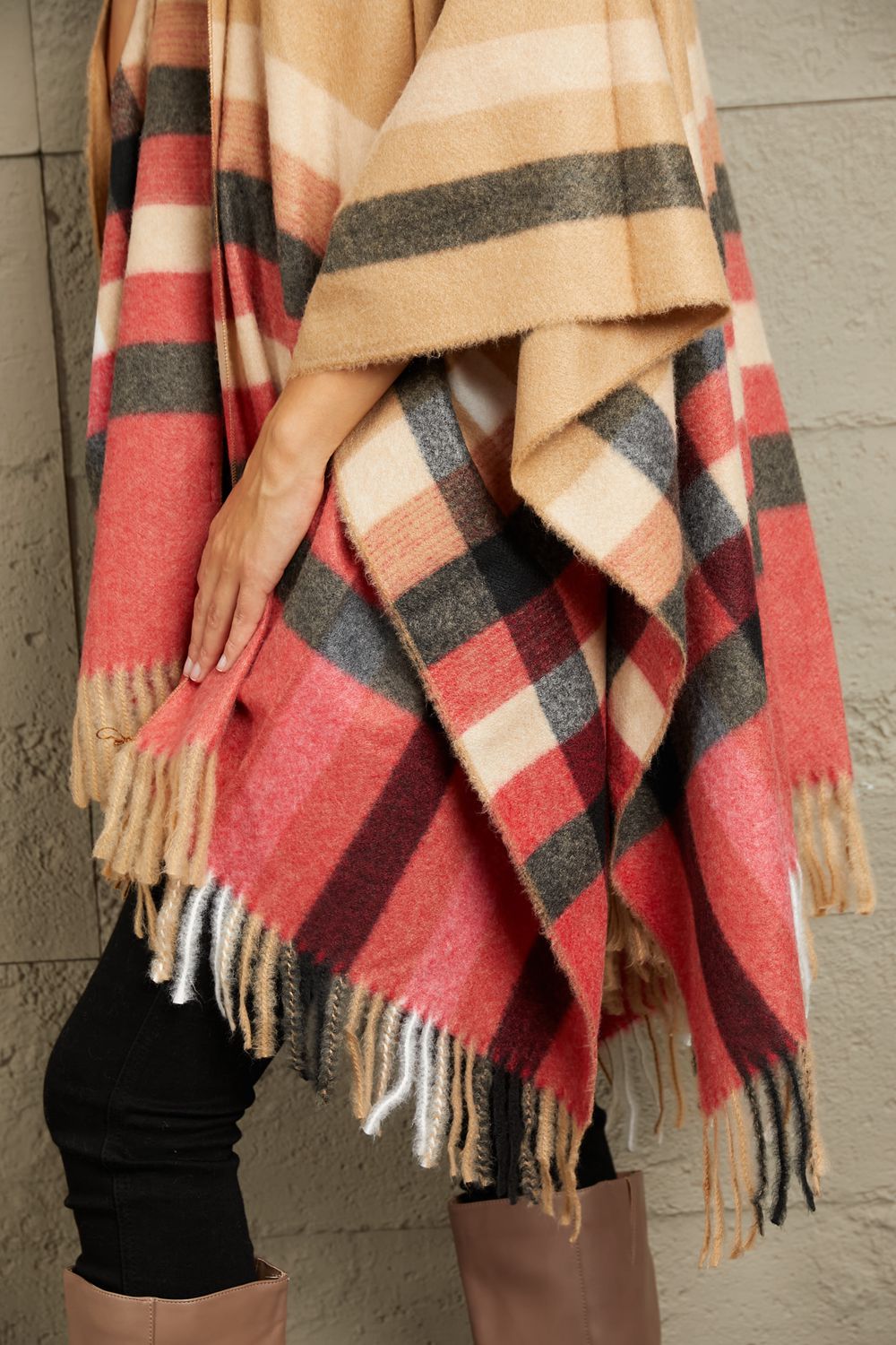 Plaid Shawl Poncho | Cardigan