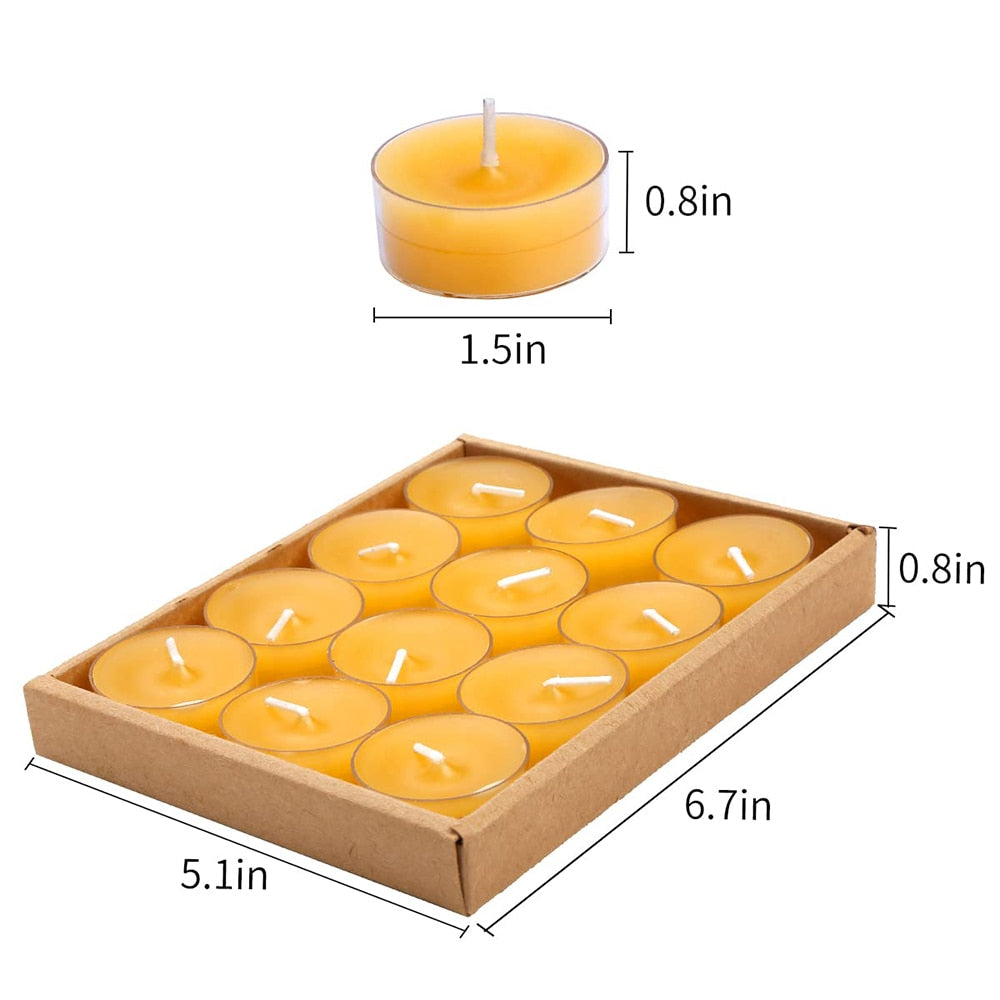 Beeswax Tealight Candles (12 pcs)