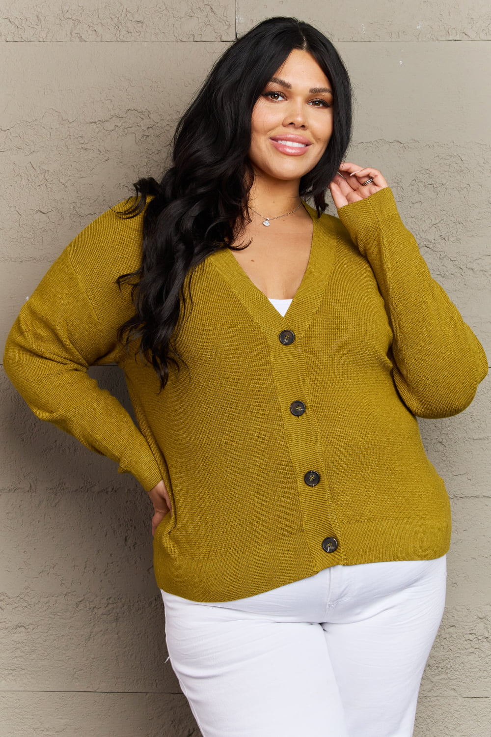 Button Down in Chartreuse | Cardigan