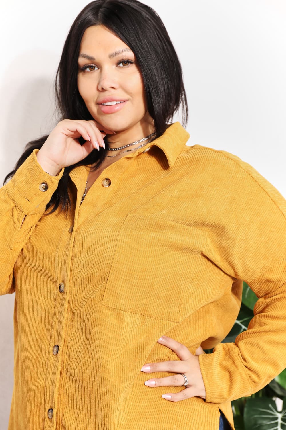 Button-Down Corduroy Tunic | Shirt