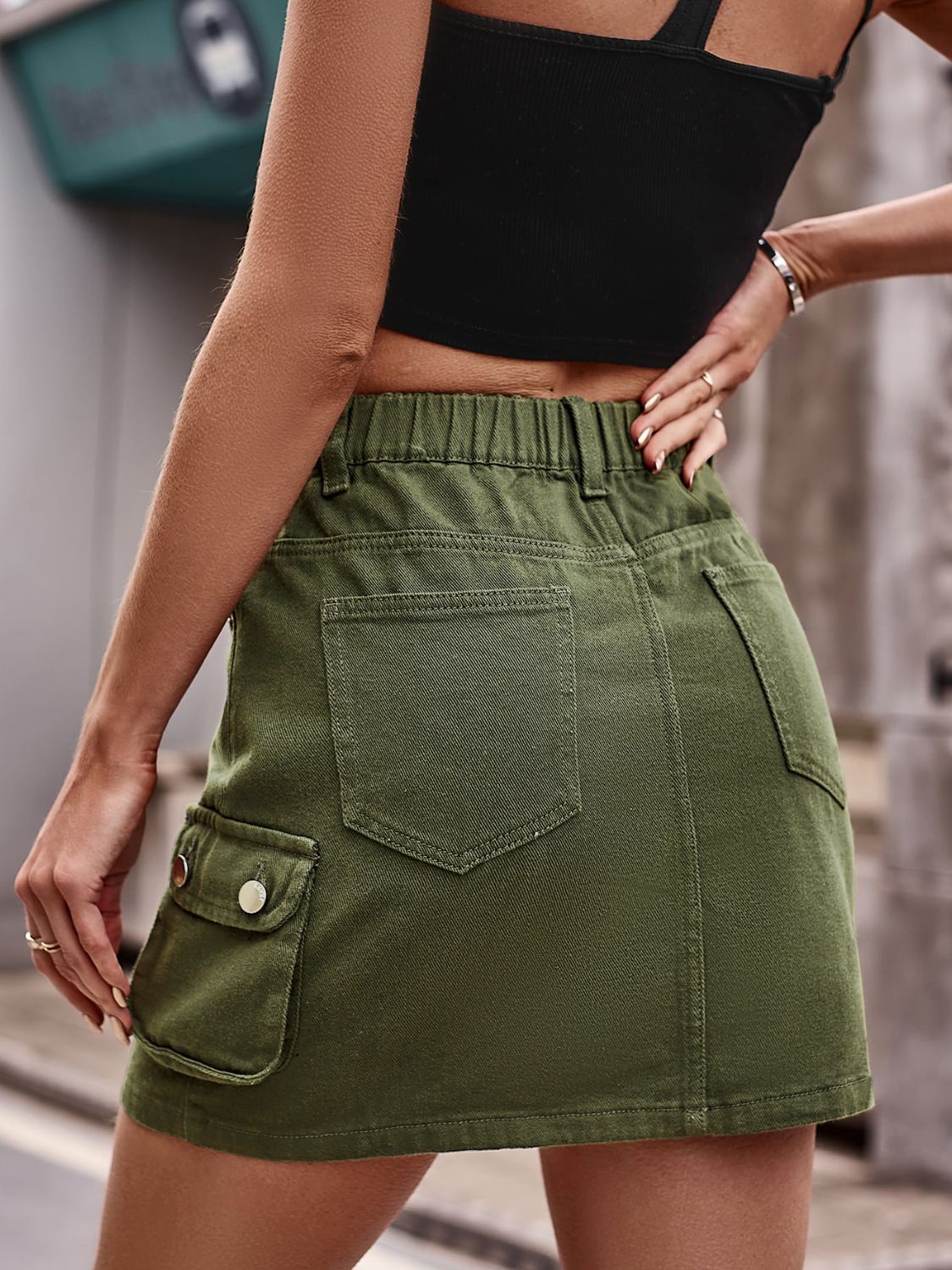 Denim Cargo | Mini Skirt