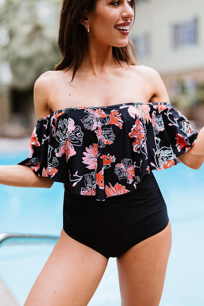 Two-Tone Off-Shoulder | One-Piece Swimsuit