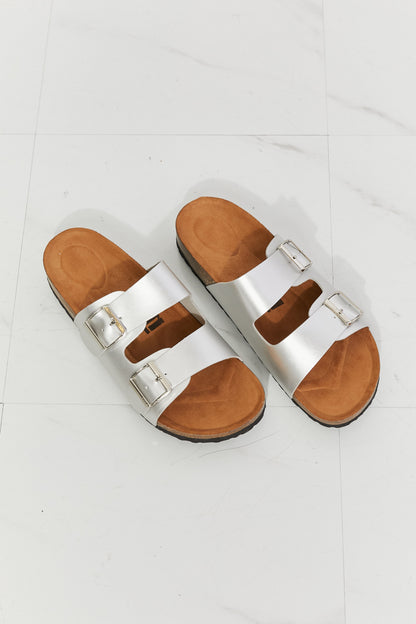 Double-Banded Slver | Slide Sandal