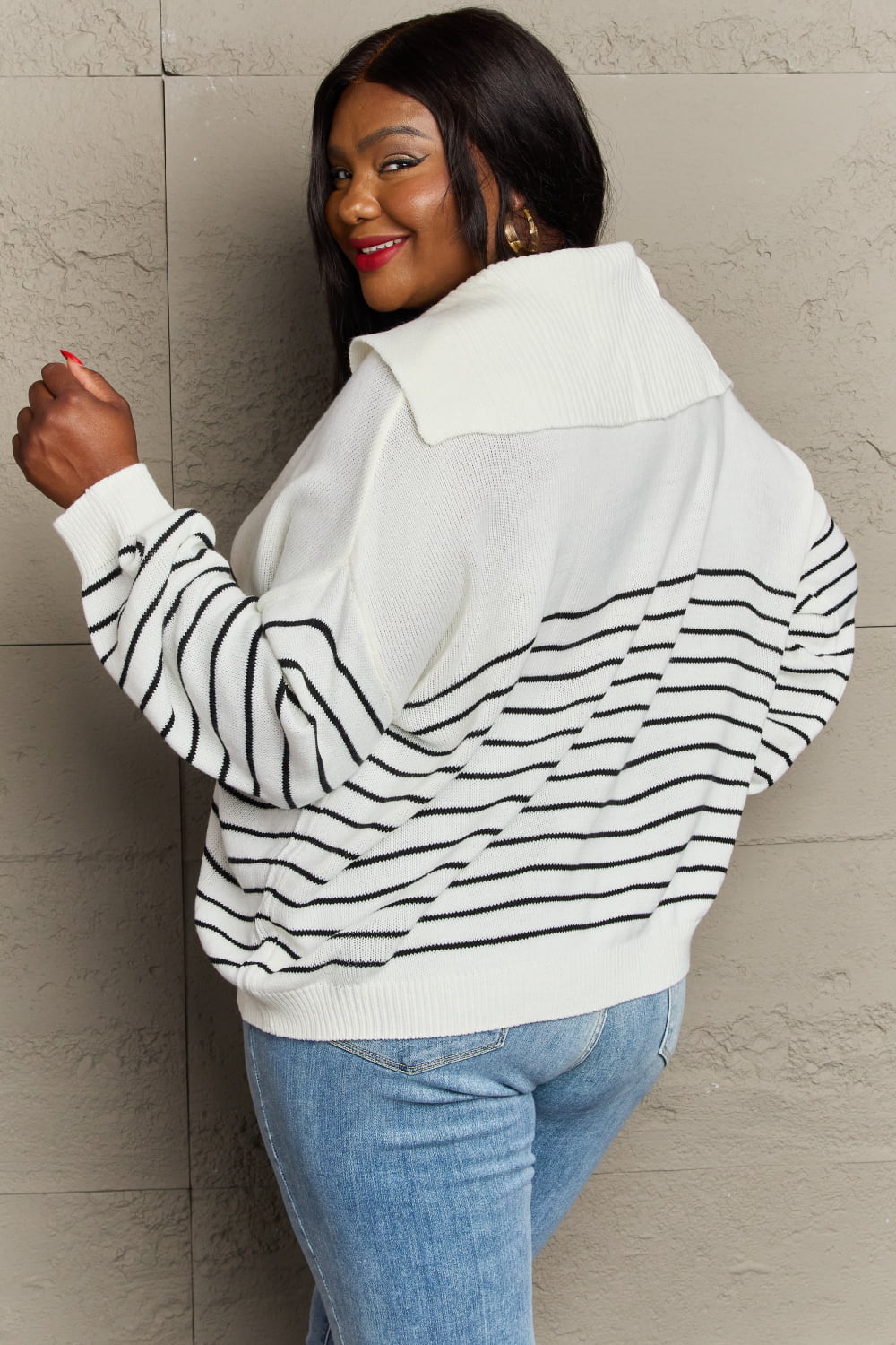 Striped Oversized Knit | Top