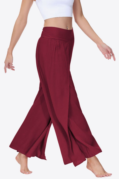 Smocked Split Wide Leg Long | Pants