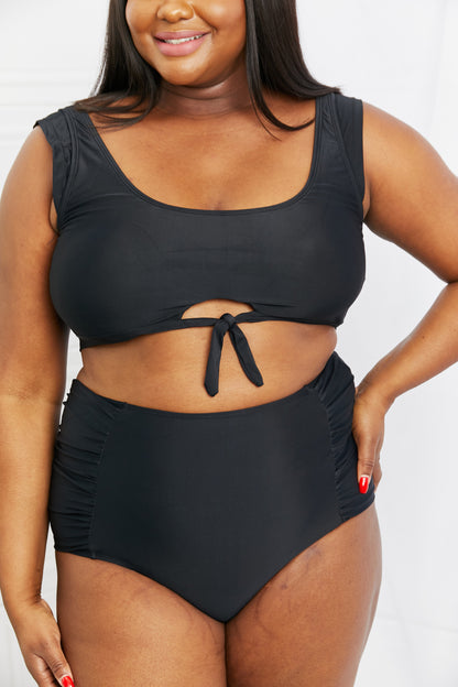 Crop Swim Top and Ruched Bottoms | Swimwear Set