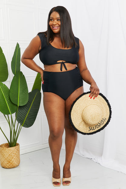 Crop Swim Top and Ruched Bottoms | Swimwear Set