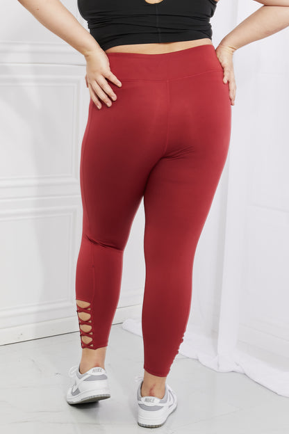Ankle Cutout in Brick Red Active | Leggings