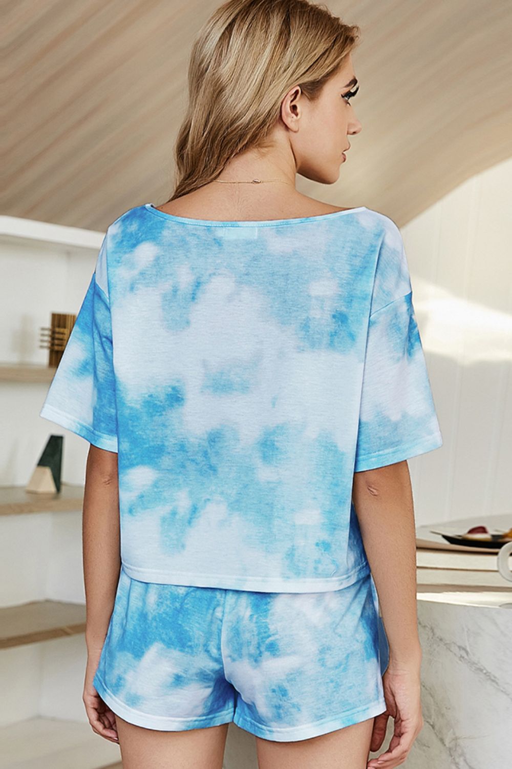 Tie-Dye Boat Neck Top + Shorts | Lounge Set