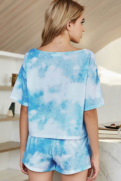 Tie-Dye Boat Neck Top + Shorts | Lounge Set