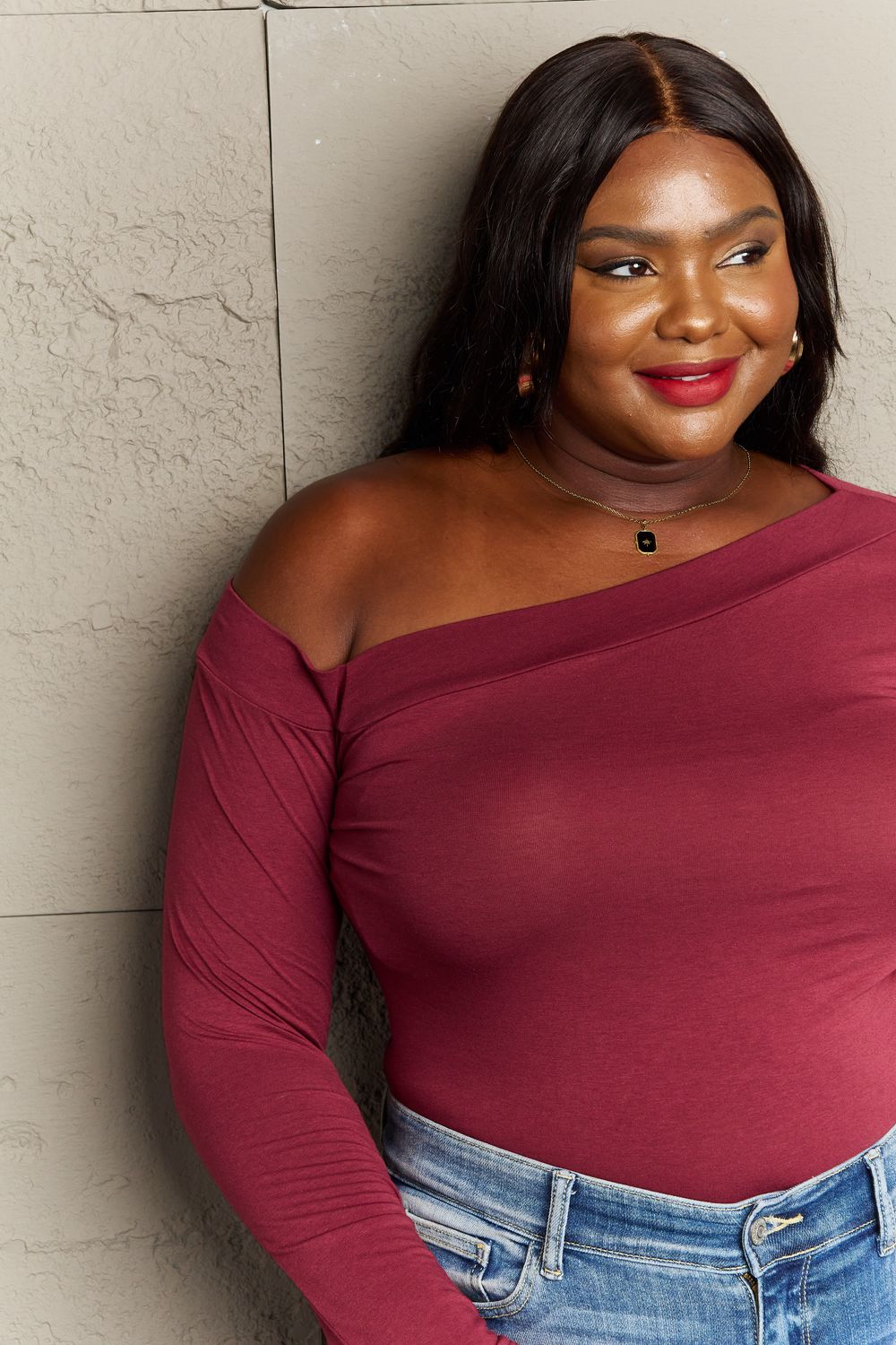 Asymmetrical Neck Long Sleeve | Top