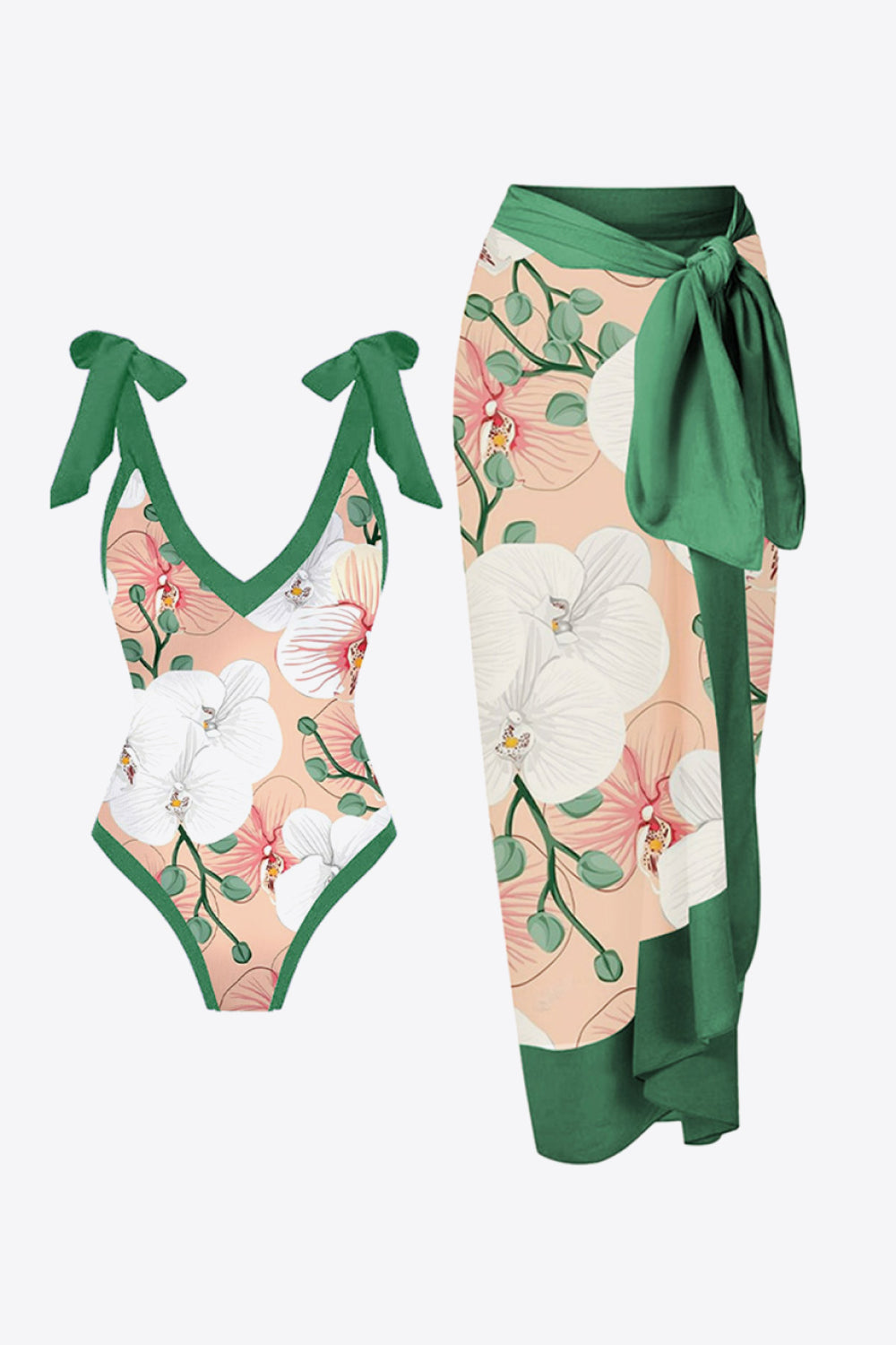 V-Neck Floral | Two-Piece Swim Set