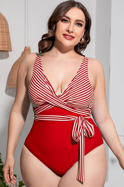Striped Tie-Waist | One-Piece Swimsuit