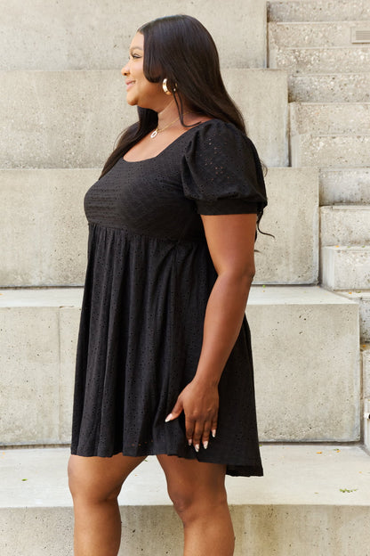 Square Neck Crochet Mini | Dress