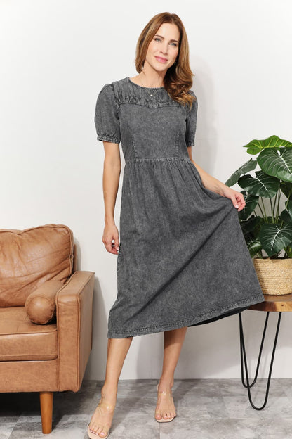 Washed Chambray Midi | Dress