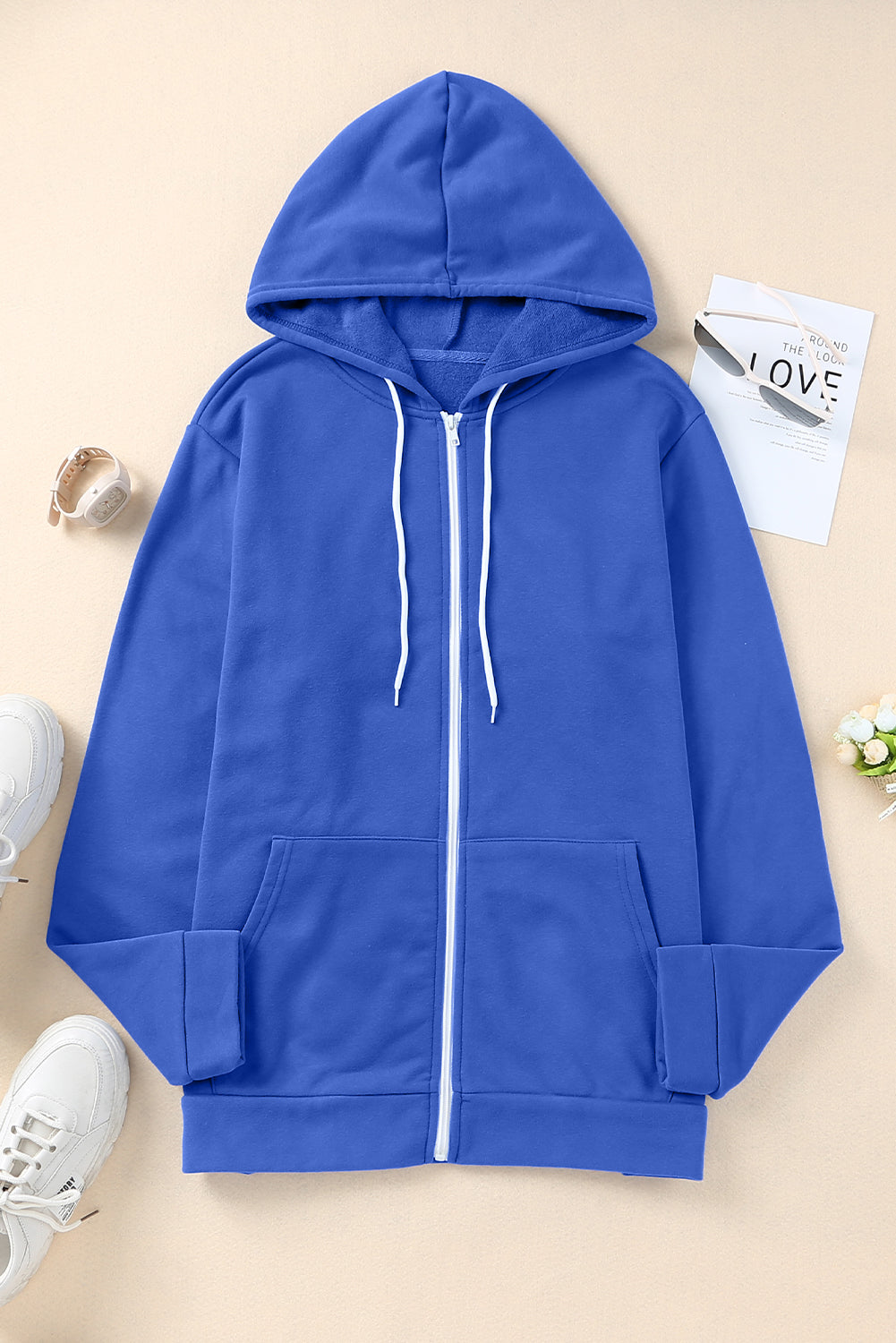 Zip Up Hooded With Pockets | Jacket