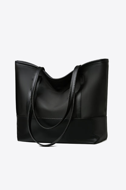 All Black Vegan Leather Tote | Bag