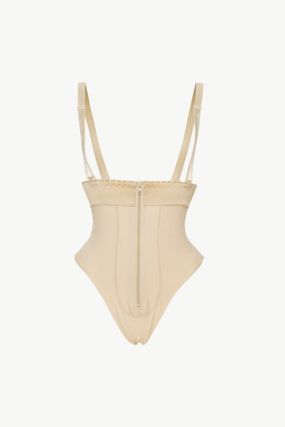 Adjustable Strap Zip-Up | Shaping Bodysuit
