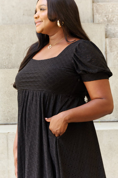 Square Neck Crochet Mini | Dress