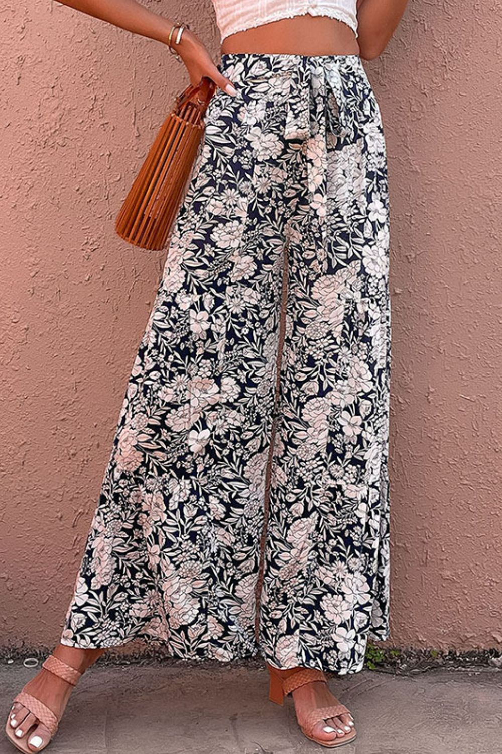 Floral Belted Wide Leg | Pants