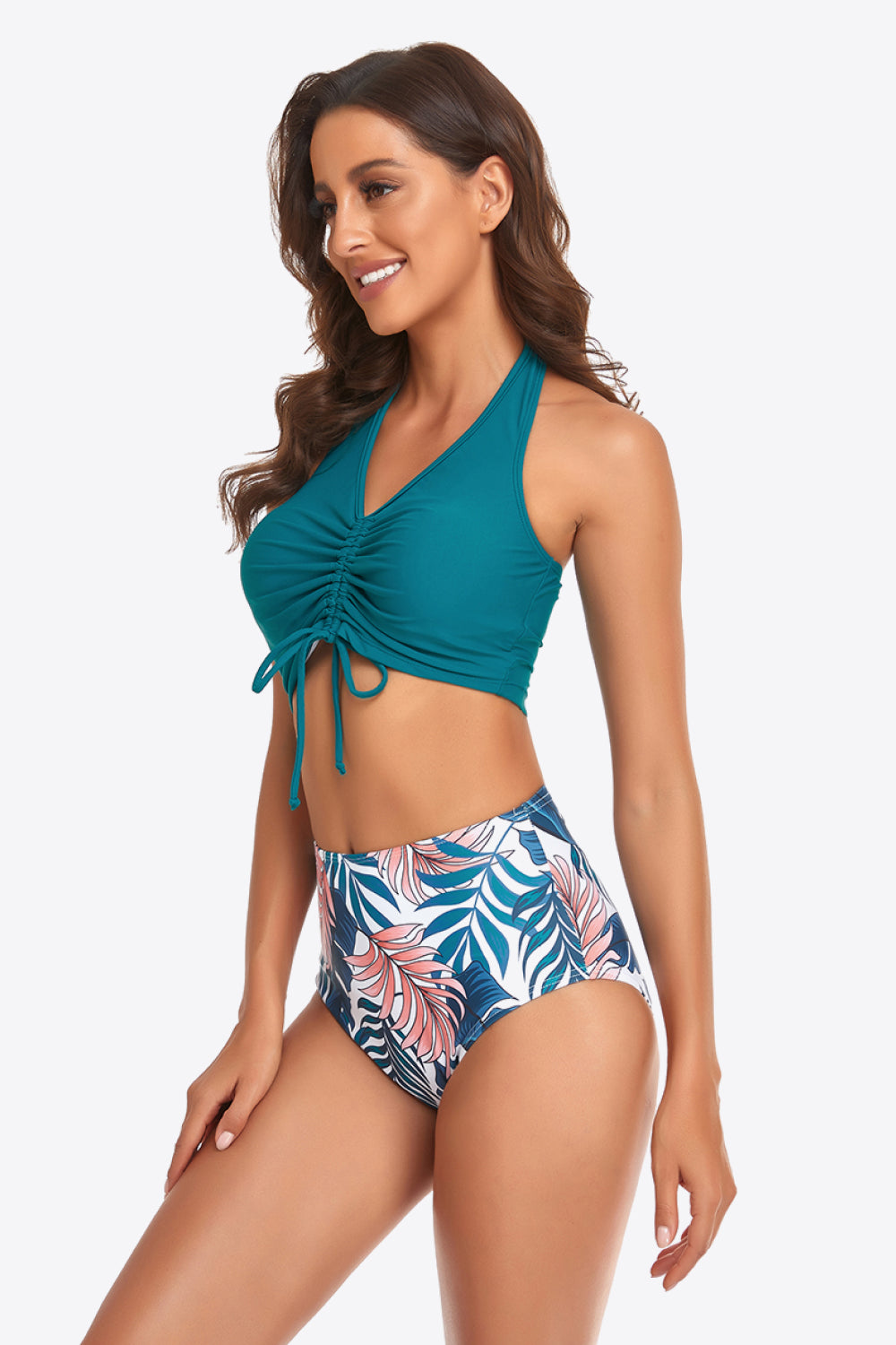 Botanical Halter Neck Drawstring | Bikini Set