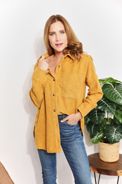 Button-Down Corduroy Tunic | Shirt