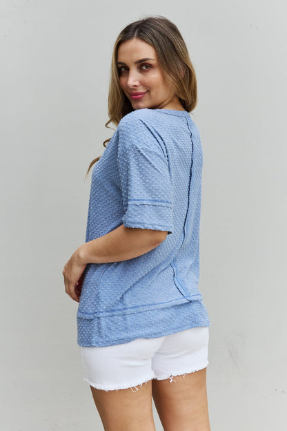 Swiss Dot Reverse Stitch Short Sleeve | Top