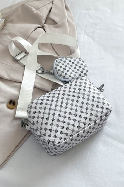 Vegan Leather Shoulder Bag with Small Purse