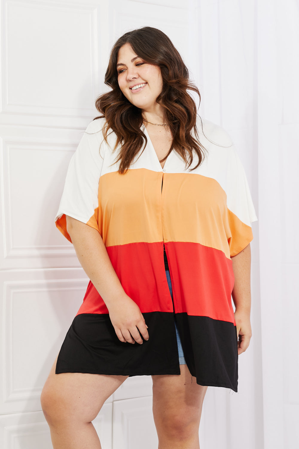 Color Block Short Sleeve | Cardigan