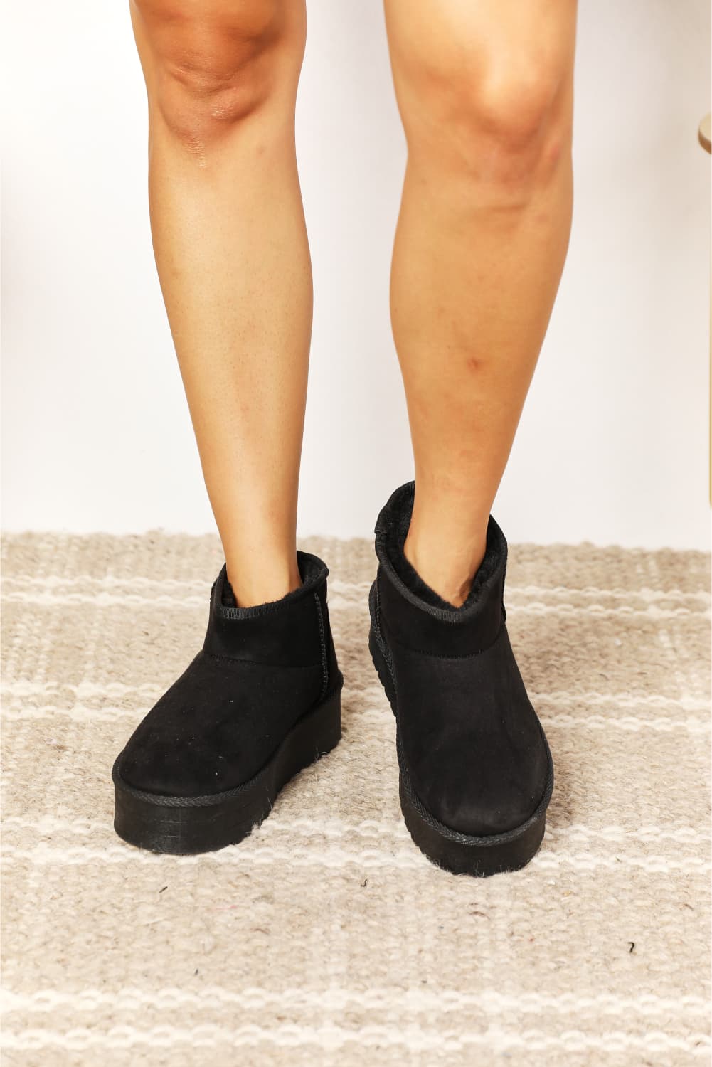 Fleece Lined Chunky Platform Mini | Boots