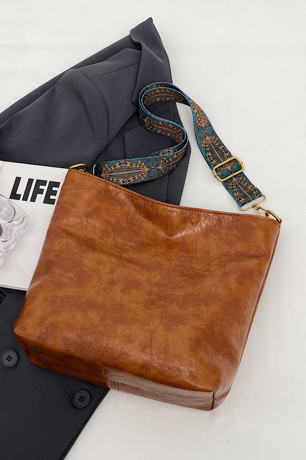 Ethnic Strap Vegan Leather Shoulder | Bag