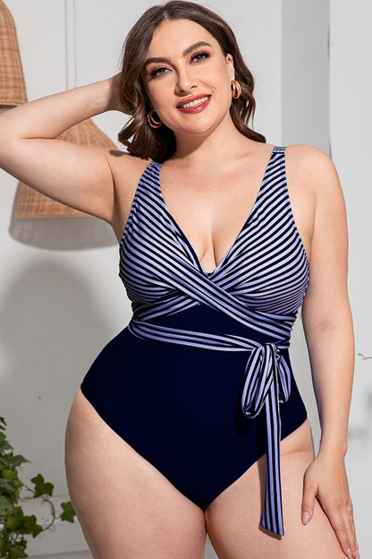 Striped Tie-Waist | One-Piece Swimsuit
