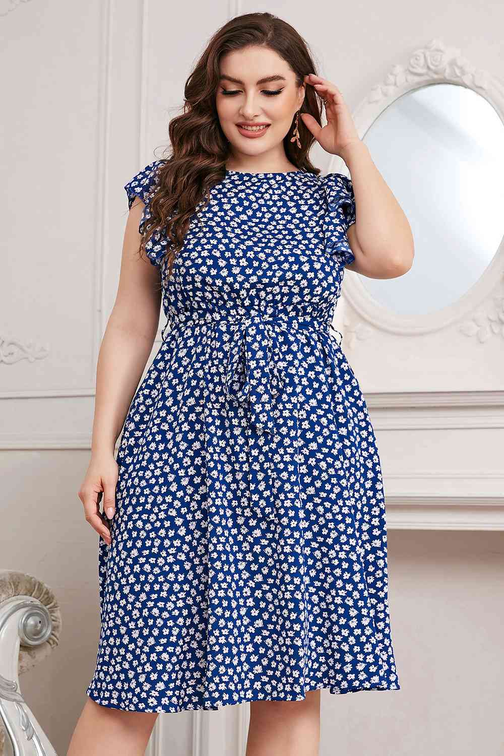 Round Neck Tie Waist | Dress