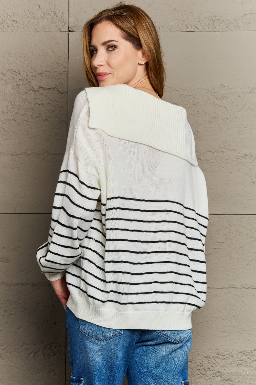 Striped Oversized Knit | Top