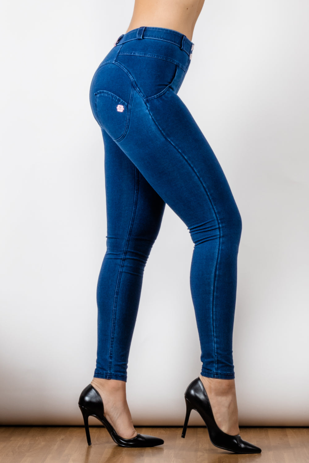 Comfy Huggers Blue Buttoned Skinny | Jeans