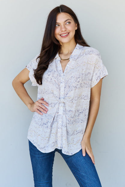 Floral Paisley Printeded Twist Tunic | Top