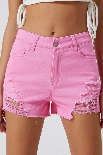 Distressed Pink Denim | Shorts