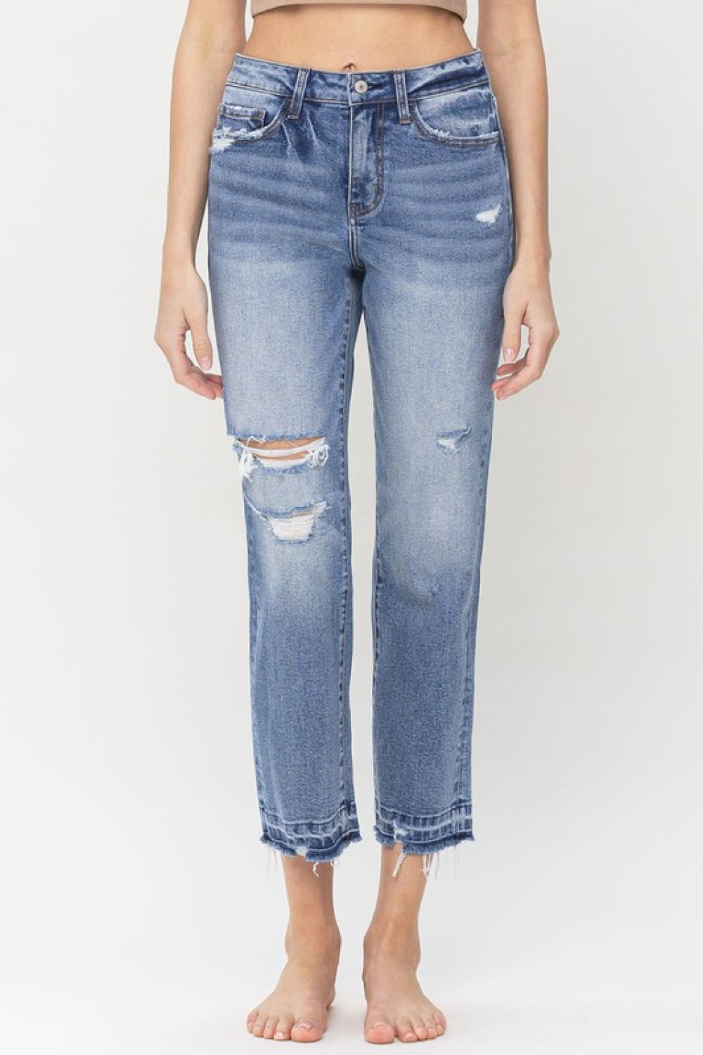 High Rise Crop Straight | Jeans