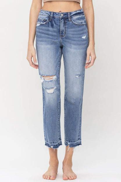 High Rise Crop Straight | Jeans