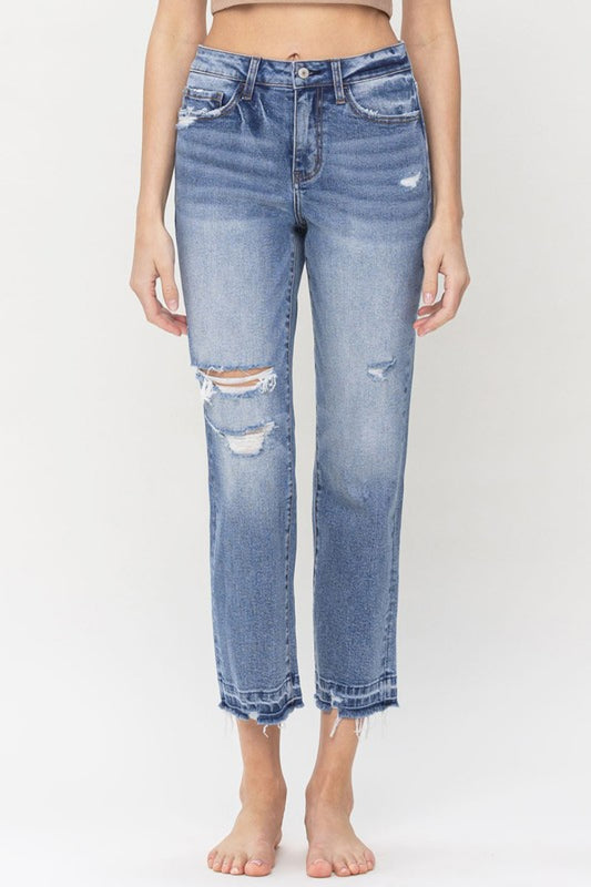 High Rise Crop Straight | Jeans