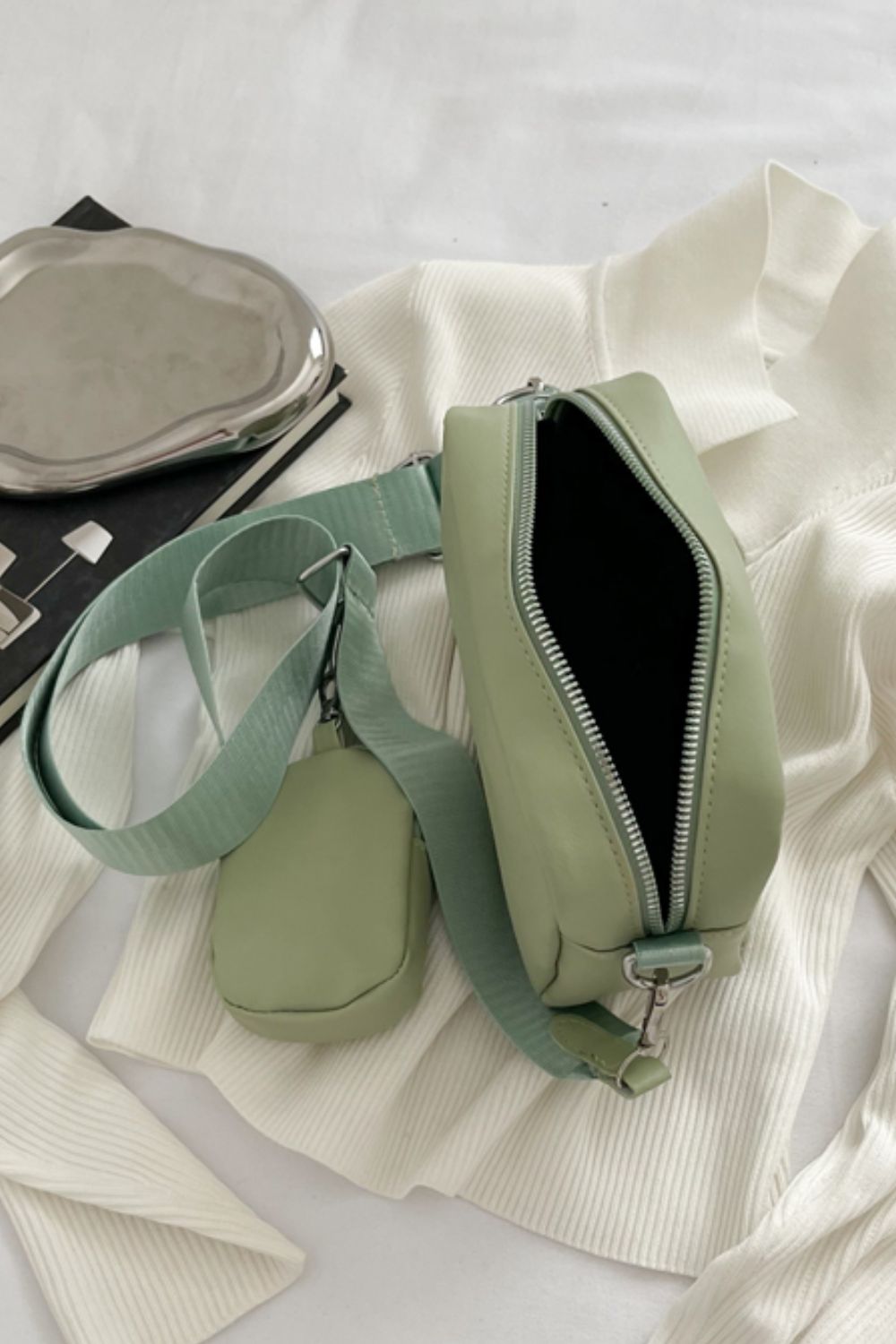 Vegan Leather Shoulder | Bag with Small Purse