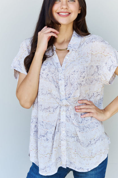 Floral Paisley Printeded Twist Tunic | Top