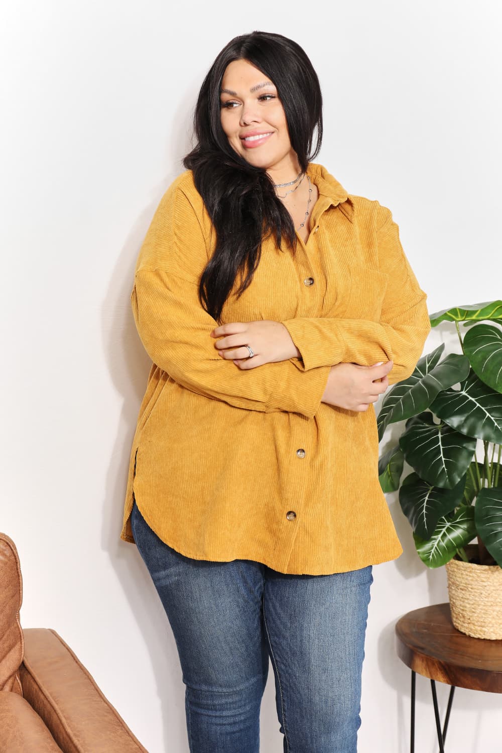 Button-Down Corduroy Tunic | Shirt