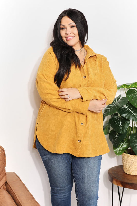 Button-Down Corduroy Tunic | Shirt